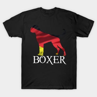 German BOXER Silhouette German Flag T-Shirt